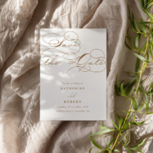 Luxuridisk typografibudget Spara datum Inbjudningar