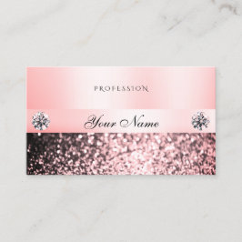 Luxuridiska Rosa Glitter Diamonds Pastel Rosa Visitkort