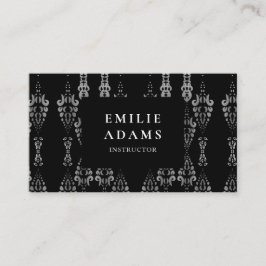 Luxurig Chic Silver Black and White Ornamental Visitkort