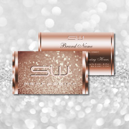 Luxurig Gnistra Ro Golden Glitter och Initialer Visitkort