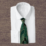 Luxurig Grönt och Guld Art Deco Mönster Slips<br><div class="desc">Luxurig Grönt och Guld Art Deco Mönster</div>