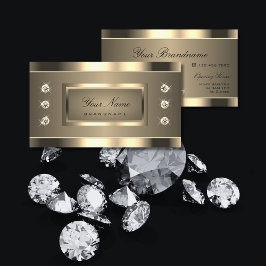 Luxurig Guld-effekt med Shimmery Rhinestones Visitkort