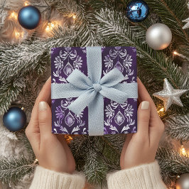 Luxurig Lila och Silver jul Mönster Presentpapper