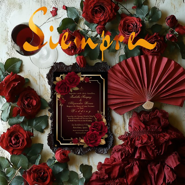 Luxurig Mörk Burgundy Moody Ro Bröllop Inbjudningar (https://www.zazzle.com/z/s6nmc7ar?rf=238509546883191114
Elegant Burgundy Rose and Gold Invitation)