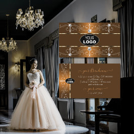 Luxurig Orange och Brunt Ornate Gräns lägger till  Visitkort