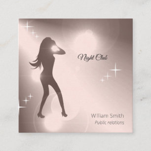 Luxurig Pinky Brilliant Dancing Girl Silhouette Fyrkantigt Visitkort