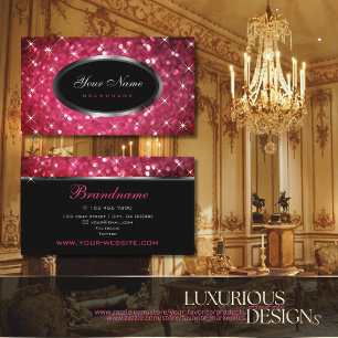 Luxurig Rosa Glitter Luminous Stars Professionell Visitkort