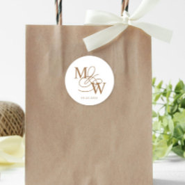 Luxurig typografi Bröllop Monogram Runt Klistermärke