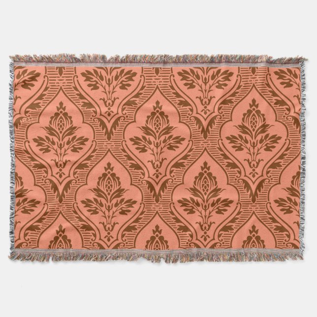 Luxurig Vintage Damask Seamless Struktur Filt (Framsidan)