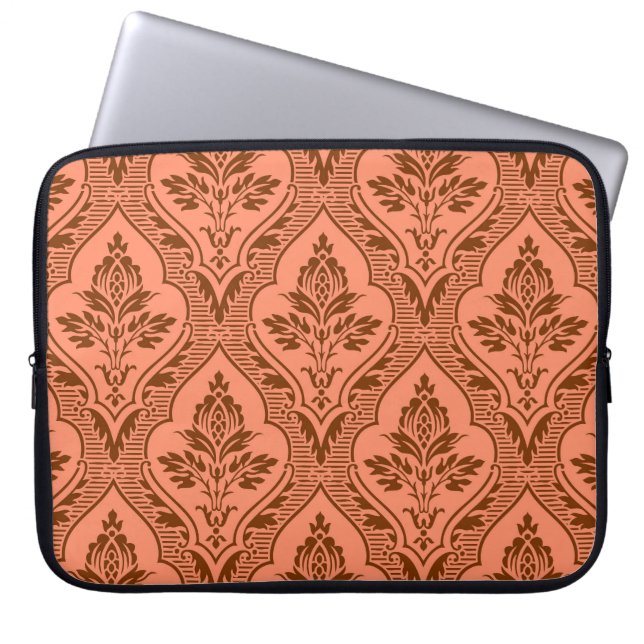 Luxurig Vintage Damask Seamless Struktur Laptop Fodral (Framsidan)