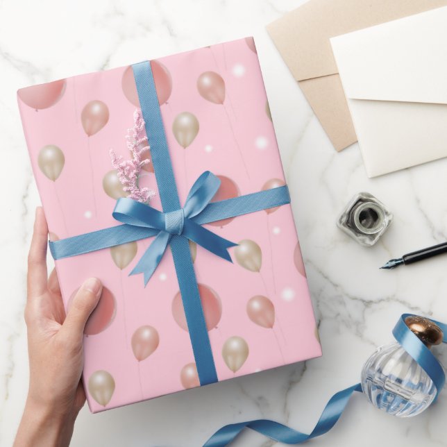 Luxuriga 3D-ballonger med mousserande Ljus Presentpapper (Gifting)