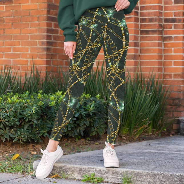 Luxuriga baljor med Mönster i den gyllene kedjan Leggings (Skapare uppladdad)