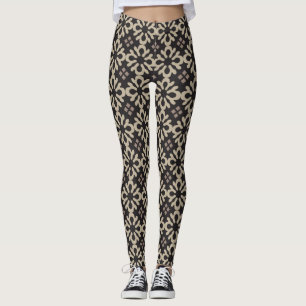 Luxuriga baljväxter av Guld och svart snöflingor Leggings