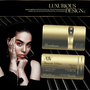 Luxuriga Guld dekorativa shhinydiamanter Initialer Visitkort