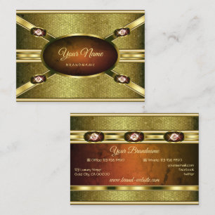 Luxuriga Guld Effects Marble med Faux Gemstones Visitkort