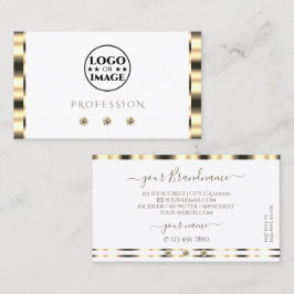 Luxuriga Guld White Sparkling Diamonds med Logotyp Visitkort