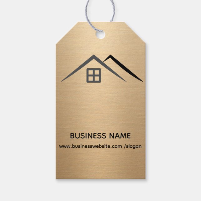 Luxuriga Märkre för metallisk Guld Real Gods Gift Presentetikett (Framsidan)