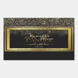 Luxuriga produktförpackningsetiketter, svart och G Rektangulärt Klistermärke