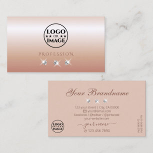Luxuriga Ro korallmousserande diamanter med Logoty Visitkort