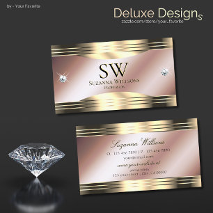 Luxuriga shinydiamanter i Ro Guld och Monogram Visitkort