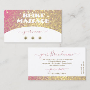 Luxuriga vita Rosa Guld Gnistra Glitter diamanter Visitkort