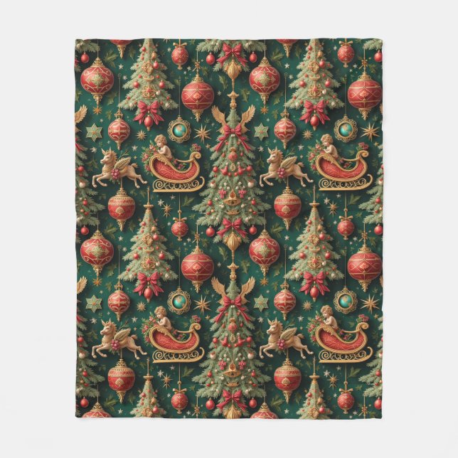 Luxurij Baroque julFleece Blanket Fleecefilt (Framsidan)