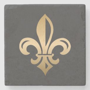 Luxurij Guld Fleur de Lis Stenunderlägg