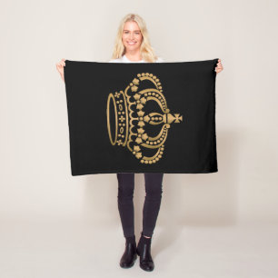 Luxurij Guld Krona Fleecefilt