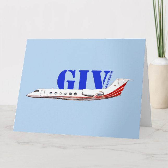 Luxurij Gulfstream IV Private Jet Tack Kort (Framsida)