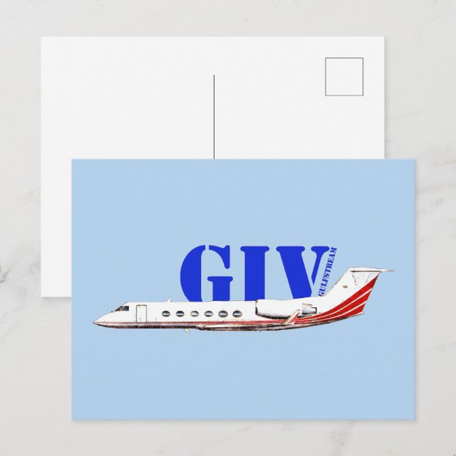Luxurij Gulfstream IV Private Jet Vykort (Fram/baksida)