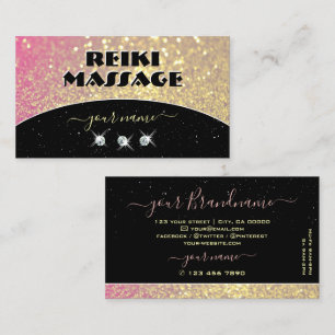 Luxurika, svart, Rosa, Glitter-diamanter vid Gnist Visitkort