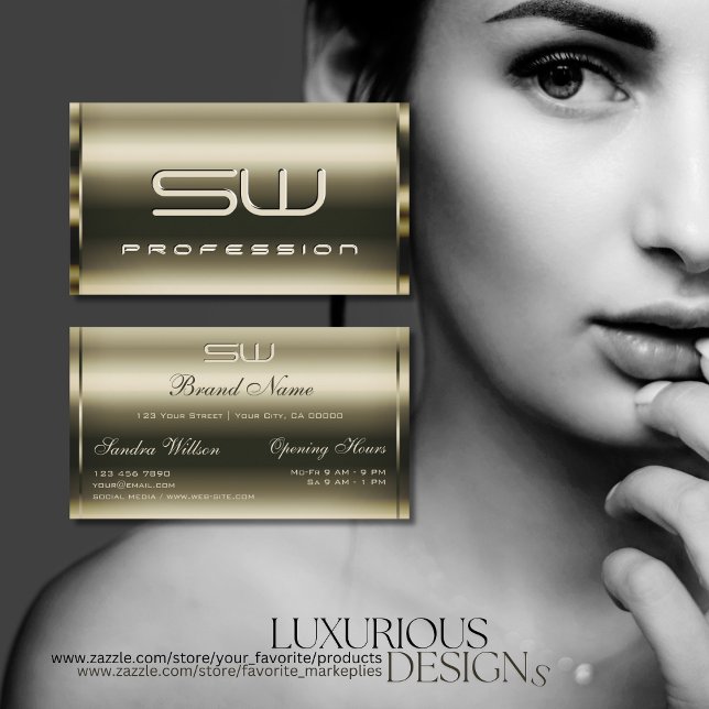 Luxurin Platinum Optics och Faux 3D Monogram Visitkort (Skapare uppladdad)