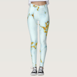 Luxuriös Azure Gilded Pottery Motif Ceramic Art Leggings