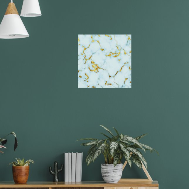 Luxuriös Azure Gilded Pottery Motif Ceramic Art Poster (Vardagsrum 1)