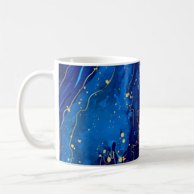 Luxuriös blå Guld Marble Struktur Kaffemugg (Vänster)
