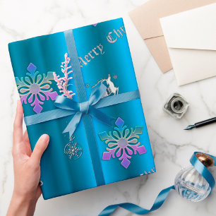 Luxuriös blå jul presentpapper