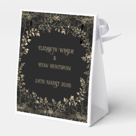 Luxuriös Blommigt Guld & Black Sepia Avslutar Presentaskar