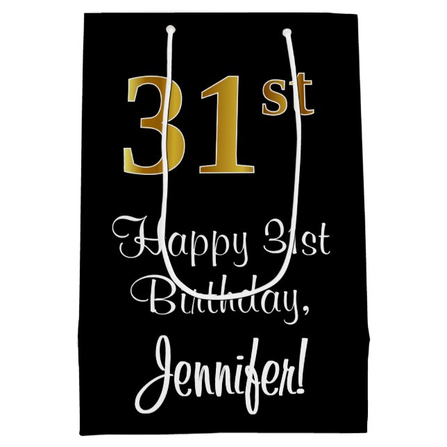 Luxuriös, Elegant, Faux Guld Se 31a Birthday (Baksidan)