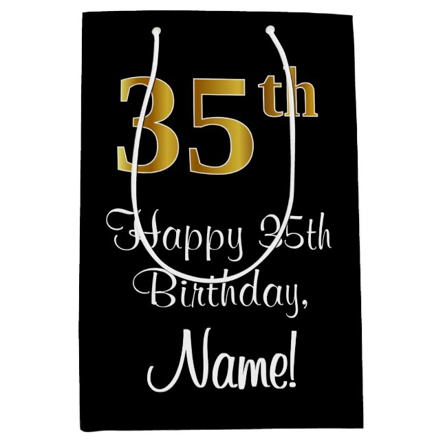 Luxuriös, Elegant, Faux Guld Se 35e Birthday (Framsidan)