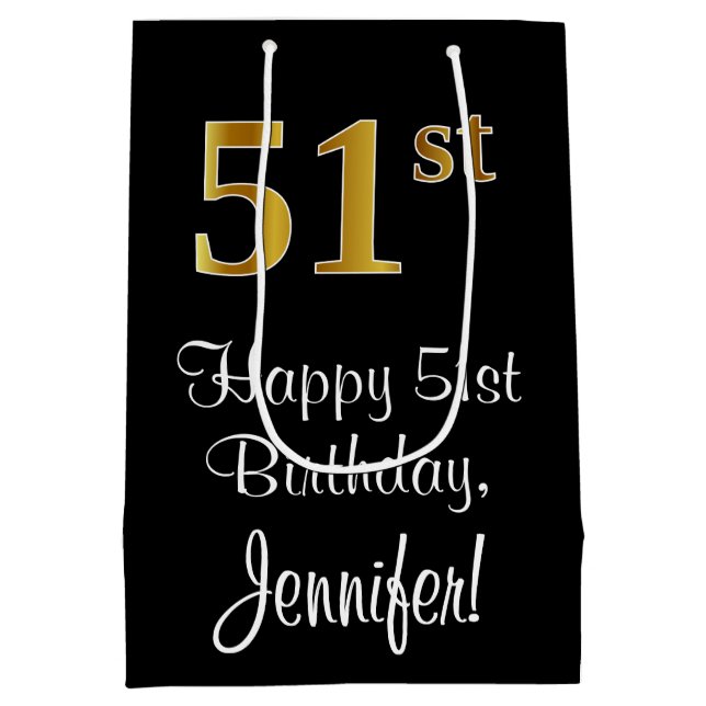 Luxuriös, Elegant, Faux Guld Se 51:a födelsedagen (Baksidan)