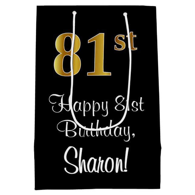 Luxuriös, Elegant, Faux Guld Se 81:a födelsedagen (Baksidan)