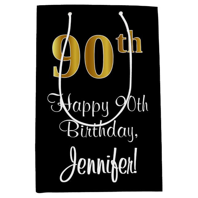 Luxuriös, Elegant, Faux Guld ser 90:e födelsedag (Framsidan)