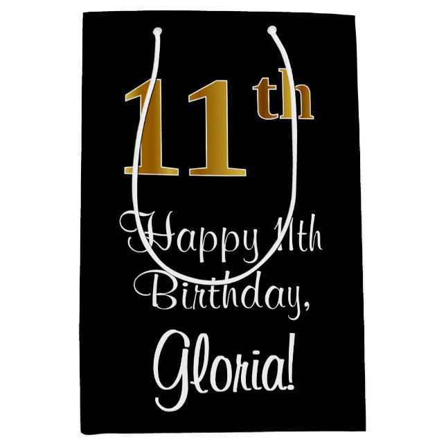 Luxuriös, Elegant, Faux Guld Titta 11:e födelsedag (Framsidan)