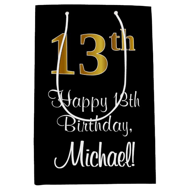 Luxuriös, Elegant, Faux Guld Titta 13:e födelsedag (Framsidan)