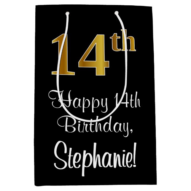 Luxuriös, Elegant, Faux Guld Titta 14:e födelsedag (Framsidan)
