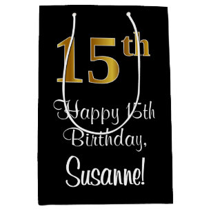 Luxuriös, Elegant, Faux Guld Titta 15:e födelsedag