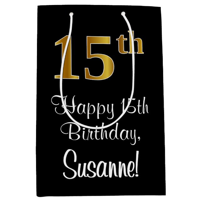 Luxuriös, Elegant, Faux Guld Titta 15:e födelsedag (Framsidan)