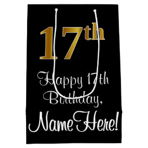 Luxuriös, Elegant, Faux Guld Titta 17:e födelsedag