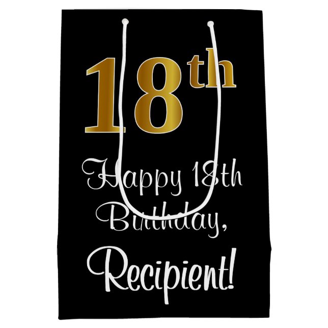 Luxuriös, Elegant, Faux Guld Titta 18:e födelsedag (Baksidan)