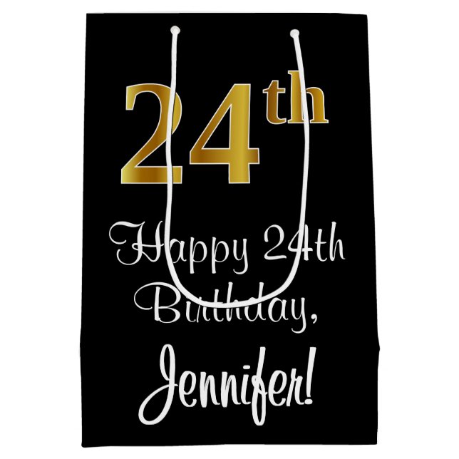 Luxuriös, Elegant, Faux Guld Titta 24:e födelsedag (Baksidan)